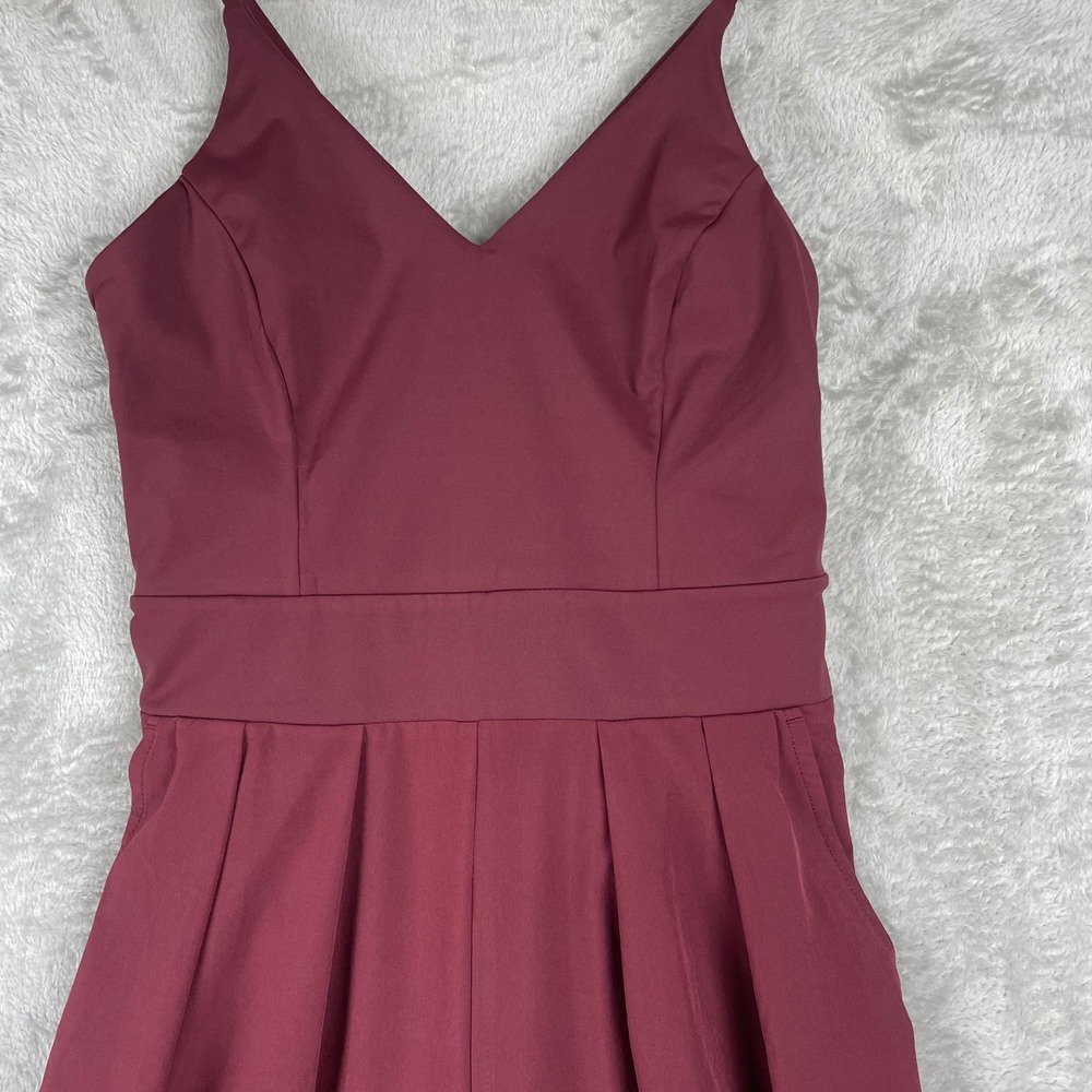Halara Burgundy Backless V Neck Wide Leg Jumpsuit Small NWT - Picture 4 of 8